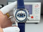 BLS Factory Breitling Top Time 38mm 7750 Movement Cowhide Leather Strap White Face Blue Chaper Ring Watch